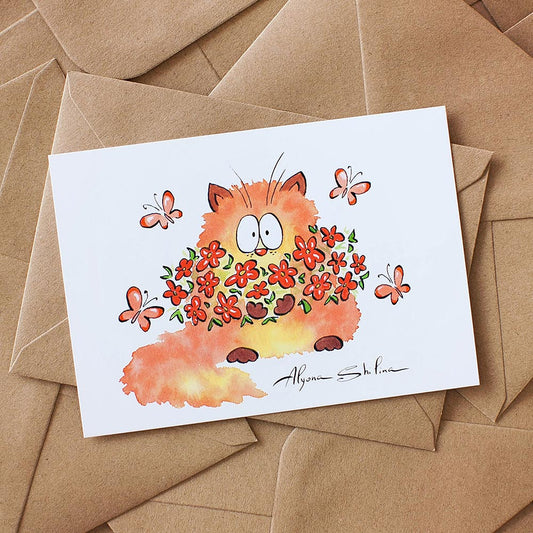 "Flowers for you" postcard