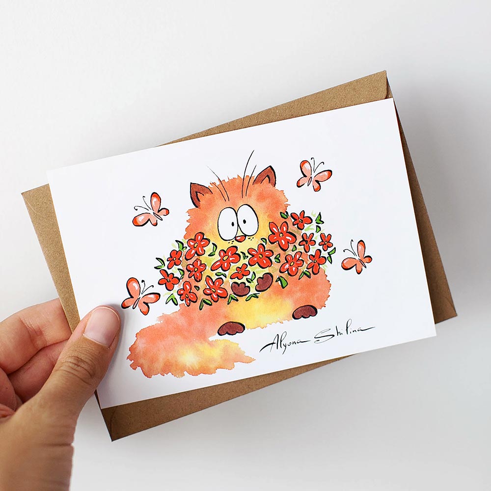 "Flowers for you" postcard